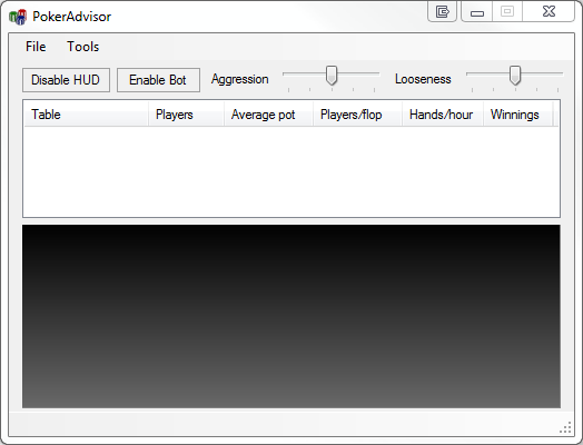 PokerAdvisor Main Window